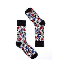 Ozzy Socks Kalp Desenli Çorap Siyah
