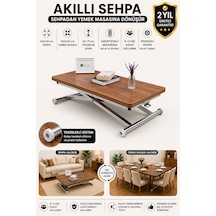 Home Üst Tabla Mdf Ceviz Oval Köşe Alt Krom