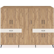 Hyperion Dolap 12 Raflı 2 Çekmeceli 8 Kapaklı 220x44x163 Çam-çam/ Çam-çam/aytaşı
