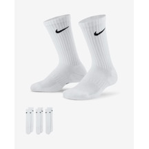Nike Everyday Sx6842-100 Çocuk Yastıklı Crew Çorapları 3 Çift Beyaz