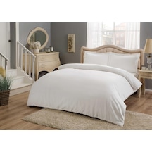 Basic Standart Pamuk Saten Nevresim Takımı, Beyaz, King Size 0