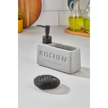 Cooker 430 Ml Seramik Süngerlikli Sıvı Sabunluk Ckr3887 Gri