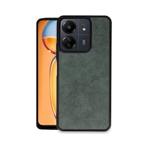 Xiaomi Redmi 13c Kılıf Aras Deri Kapak - Koyu Yeşil -