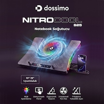 Dossimo Nitrocool Rgb Işıklı Lcd Göstergeli Yükselebilen Notebook Soğutucu S25