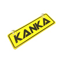 Kanka Yazılı Sarı Dekor Plaka Vantuzlu Cam Süsü