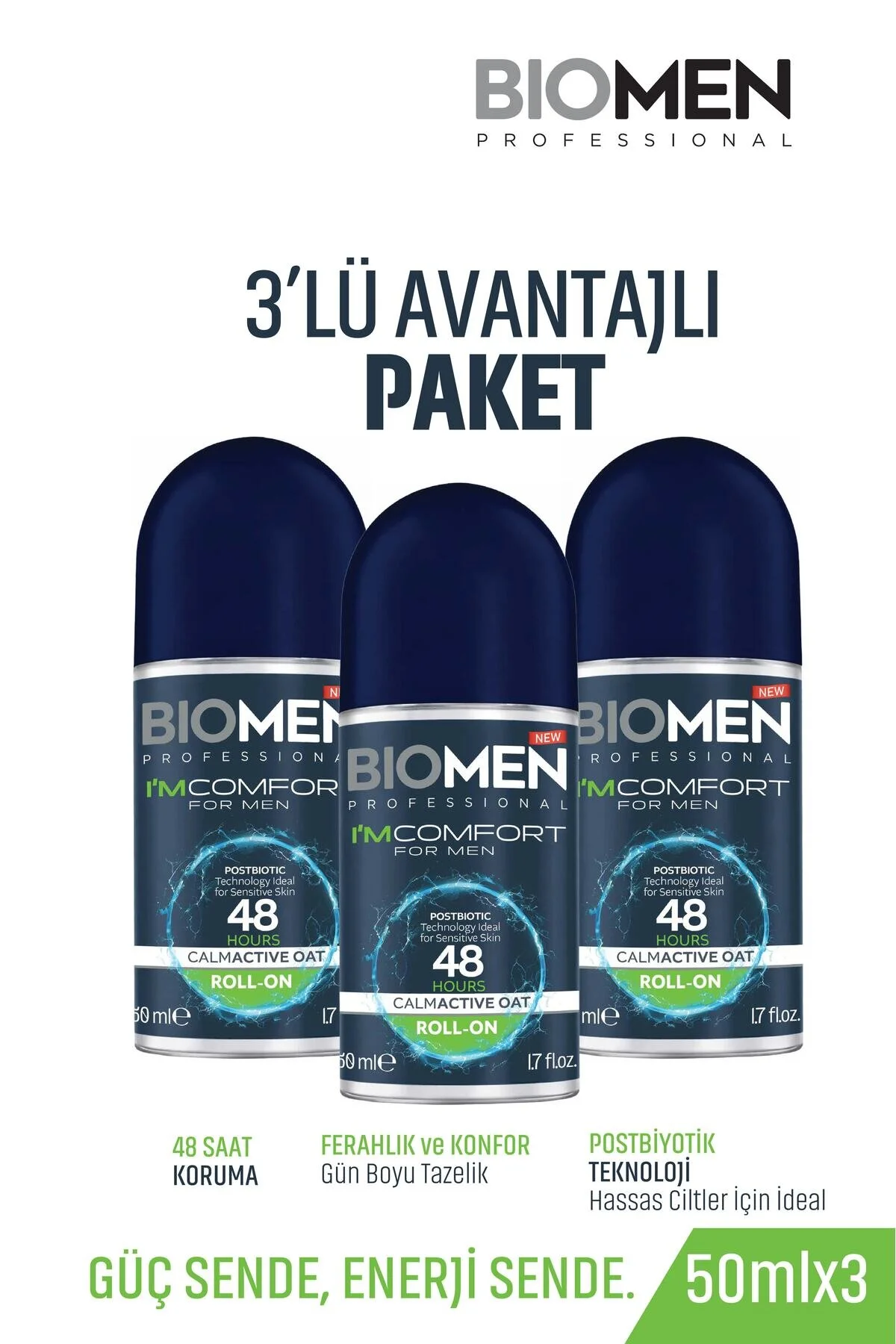 Roll-on For Men Ferahlatıcı Etki I'm Comfort 3x50 Ml