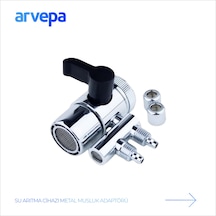 Arvepa Tezgahüstü Su Arıtma Cihazı Metal Musluk Adaptörü - Çift Çıkışlı (1/4" Uyumlu)