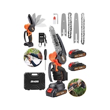 Dragro Drg-128 128 Vf 10 Ah Kırmızı Akülü Dal Budama Testeresi 15 CM Yedek Zincir