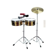 Midex Drm-21 Latin Perküsyon Timbal Seti Stand Zil Cowbell Dahil