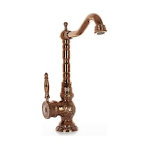 İsaoğlu Yapı Bakır Batarya Bronz Mutfak Bataryası Vintage Tasarım İşlemeli Bakır Musluk Bakır