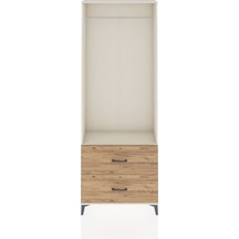 Arges Dolap Tek Raflı 2 Çekmeceli Tek Askılı 88x30x243 Aytaşı-çam Aytası