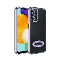 Galaxy Uyumlu A13 4g Kılıf Kamera Korumalı Logo Gösteren Tchs Omega Kapak - Lila Lila