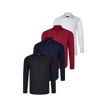 Dörtlü Set G726 Dewberry Gömlek-siyah-beyaz-lacivert-bordo Siyah-beyaz-lacivert-bordo