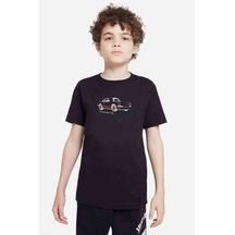 Porsche Çizim Baskılı Unisex Çocuk Siyah T-Shirt