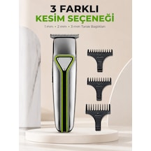 Erkek Saç Sakal Kesme Makinesi Profesyonel T Bıçaklı Usb Şarjlı Ense Favori Düzeltme Makinesi