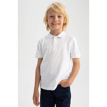 Defacto K1689a6 Ss Erkek Çocuk Pike Kısa Kollu Polo Tişört K1689A6-R1098 Beyaz