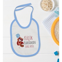 BK Kids Kişiye Özel Mavi Bebek Mama Önlüğü - Model 75 Mavi