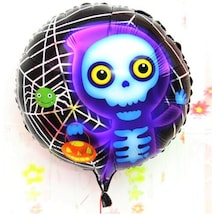 Halloween - 798 - İskelet Hayalet Folyo Balon - Edntrend - 18 İnç Çok Renkli