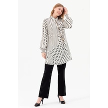 Emprime Puan Desenli Tunik Pantolon Takım Siyah-siyah Siyah