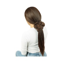 Saçlı Lastikli Topuz Toka / Karamel - Mydr-462385 Çok Renkli