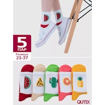 Qutex Kız Çocukları İçin Desenli Çoraplar, 5 Çiftlik Set. 28800302 Bordo Qutex Kız Çocukları İçin Desenli Çoraplar, 5 Çiftlik Set. 28800302 Bordo