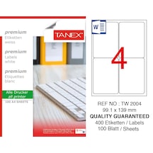 Tanex Tw-2004 99.1X139 MM Laser Etiket 100 Ad.
