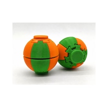 Alvera Press Küresi 3d Baskı Dönüşen Mekanik Fidget Stres Oyuncağı-yeşil-turuncu