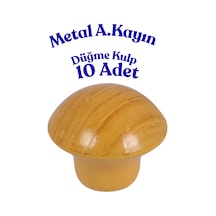 10 Adet Metal Yuvarlak Ahşap Desen Düğme Kulp - Çocuk Odası, Mutfak Dolap İçin Modern Çekmece Kulbu Açık Kayın Açık Kayın