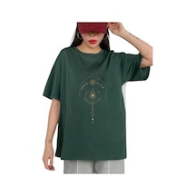 Kozia Outdoors Malkoçbey Terazi Baskılı Oversize Unisex Basic T-sihirt Yeşil