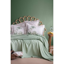 Apricitas Home Noble Adaçayı Çift Kişilik %60 Bambu %40 Pamuk Pike Takımı Yeşil