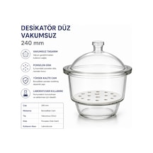 Desikatör Düz Vakumsuz Desikatör Kapağı Disk Dahil 240 MM