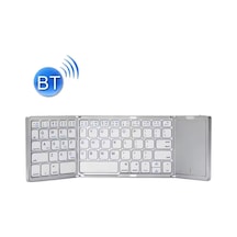 Katlanabilir Beyaz Her Cihaza Bluetooth İle Uyumlu Portatif Taşınabilir Dokunmatik Mini Klavye-1395