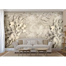 3D Kabartma Çiçekler Duvar Kağıdı (397461868)
