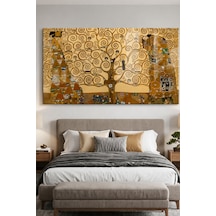 Gustav Klimt Tree Of Life Cam Tablo Hayat Ağacı Altın Tonlu Kla