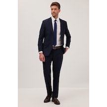 Tudors Erkek Slim Fit Mono Yaka Lacivert Takım Elbise-41298 Lacivert