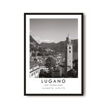 Lugano Seyahat Baskısı Lugano Gölü Duvar Sanatı İsviçre Manzara Fotoğrafçılığı