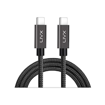 Solid 100w 5a Type C To Type C 50 Cm Hızlı Şarj Ve Data Kablosu Halat Örgülü Space Gray Standart