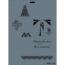 Rich New Seri N-128 Stencil 35x25 Cm - Elwm-287587 Renkli