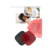 Airfryer Silikon Kare Pişirme Matı 23 Cm 2 Li Renkli Silikon Siyah Diğer