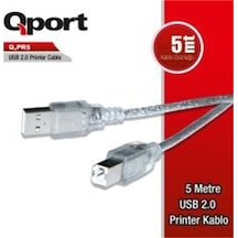 Qport Q-pr5 Usb 2.0 5m Yazıcı Kablosu Tek Ebat