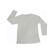 Özdemirli Bebe Basic Düz Bisiklet Yaka Uzun Kollu Likralı Badi Sweat T-shirt Krem