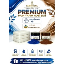 Premium Mum Yapım Hobi Seti - Parafin Wax 1 Kg - 2'li Toz Mum Boyası Seti - Mavi, Kahverengi Bkfabpw1kg2mkh Karışık