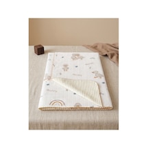 %100 Pamuk Bebek Battaniyesi Pikeli 100x100 Bej