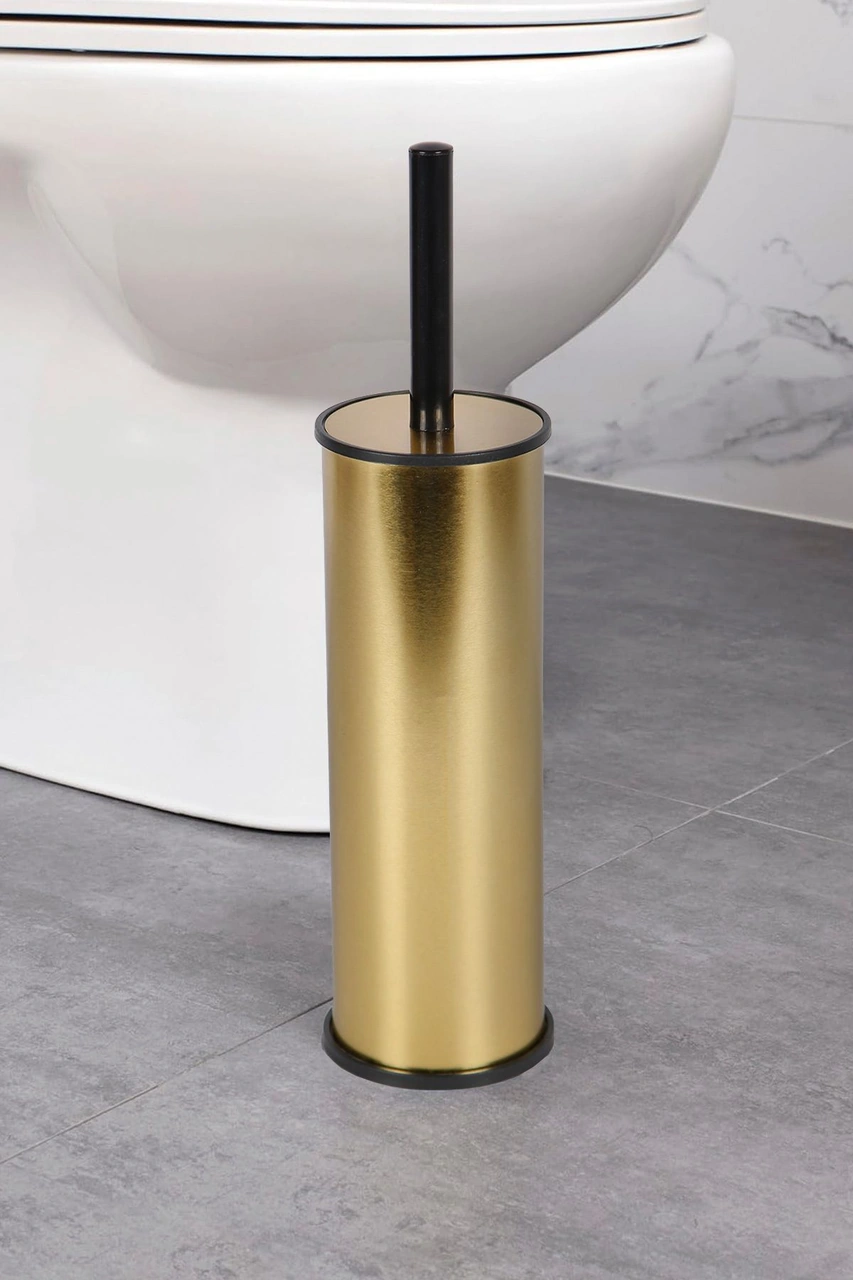 Dekoratif Gold Tuvalet Fırçası Wc Banyo Klozet Fırçası 35 Cm Gold