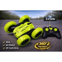 360 Dönebilen Akrobatik Çift Taraflı Kumandalı Araba Yeşil