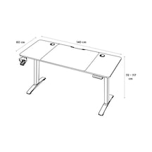Mobilya Gaming Maestro-x Yükseklik Ayarlı Oyuncu Masası - Beyaz 140x72-117x60 Cm Abanoz - Beyaz