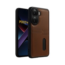 Xiaomi Poco X7 Pro Kılıf Sara Kartvizitli Deri Kılıf - Taba 0.2M-Çok Renkli