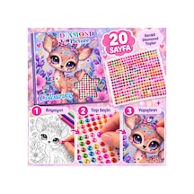 Sevimli Ceylan Temalı Taş Yapıştırmalı Boyama Kitabı - 20 Sayfa Renkli Diamond Taşlı Etkinlik Kitabı