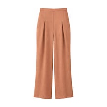 Mixray 4774 Kadın Bol Paça Pileli Pantalon Açık Kahve Açık Kahverengi