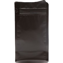 Packtory Flat Bottom Düz Tabanlı Mat Siyah Önden Kilitli Ambalaj 11,5X21,5+4 cm.250 Gr.-50 Adet